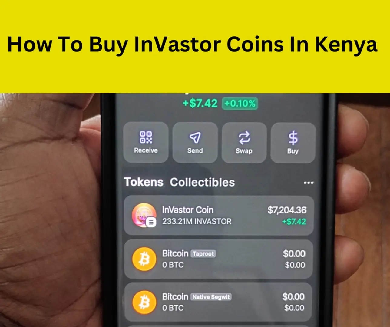 Instructions for buying InVastor Coins using Binance.com and transferring  them to your Phantom Wallet in Kenya
